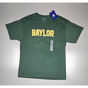 Champion Baylor University T-Shirt Mens Large. Spell Out Green Short Sleeve. NWT